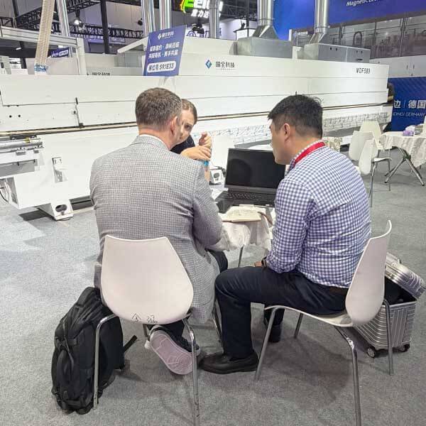 Guoquan Top Door Production Line Machine Factory Show at CIFF Guangzhou 2026 5 Guoquan CIFF Customer From Poland